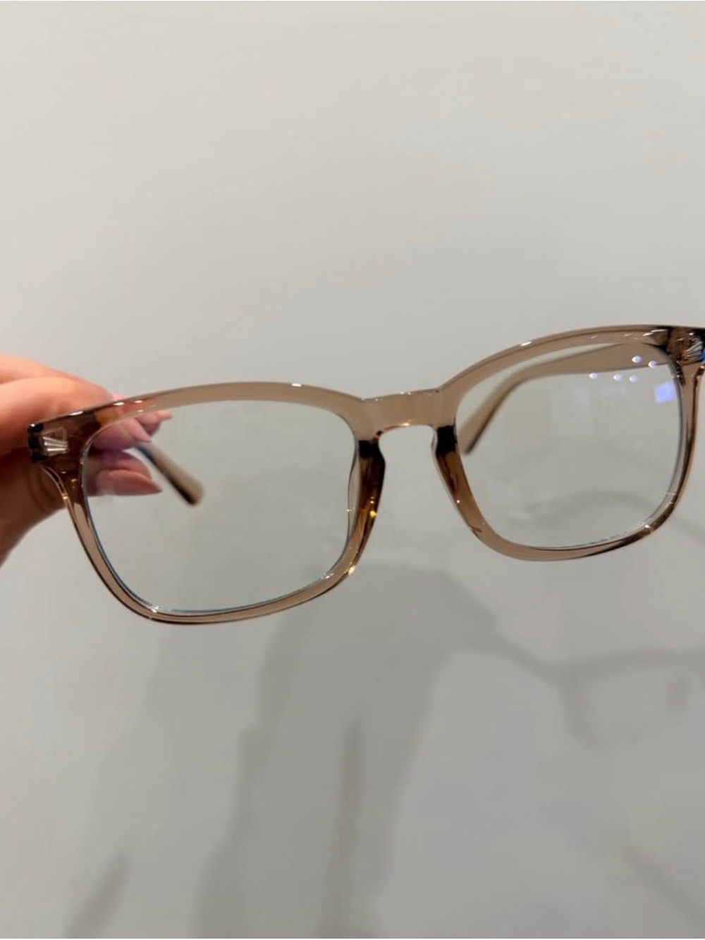 Blue light Clear Brown Square Frame Women's Eyeglasses